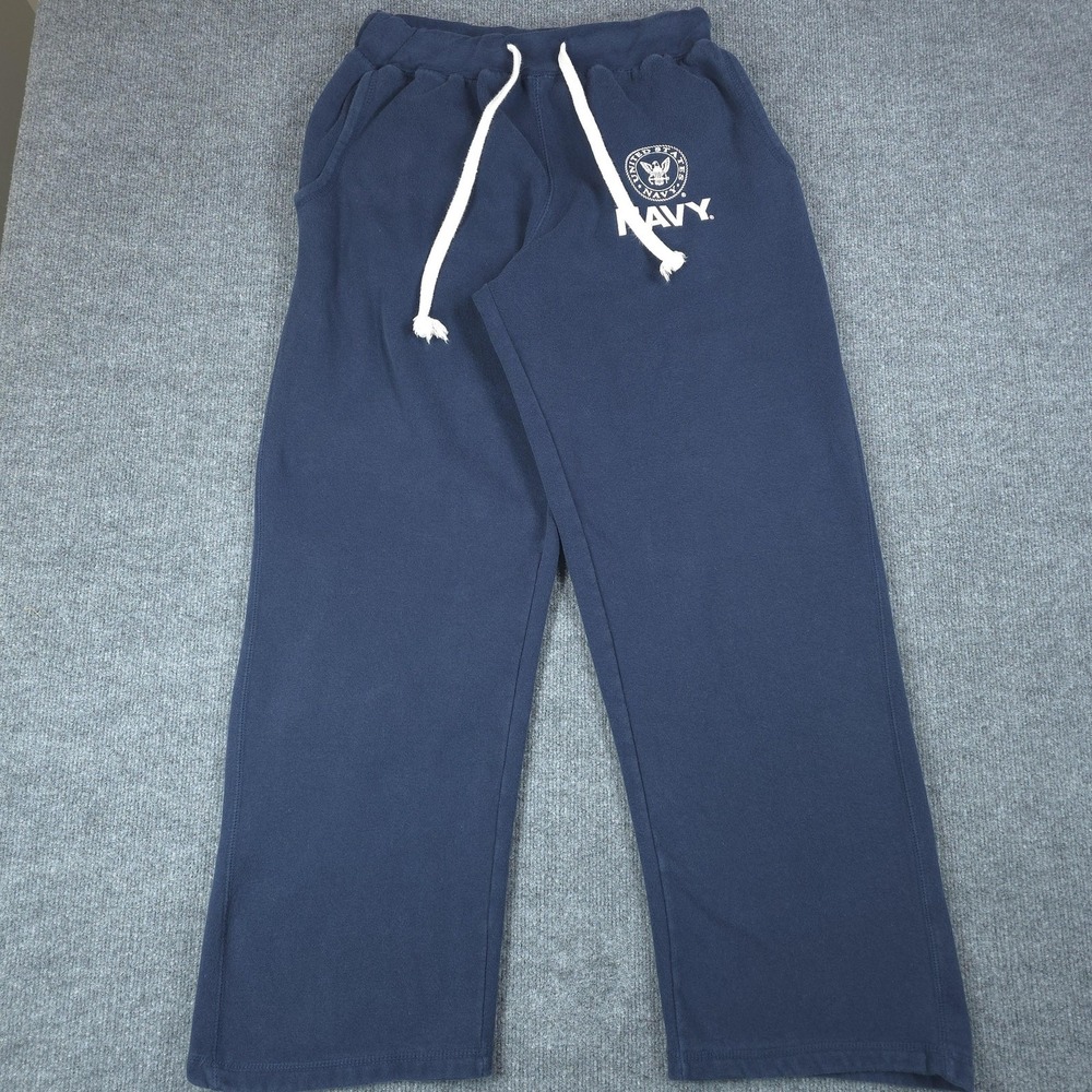 Vintage‎ Pro-Weave Sweatpants Mens Large Blue Heavyweight Fleece US Navy Logo